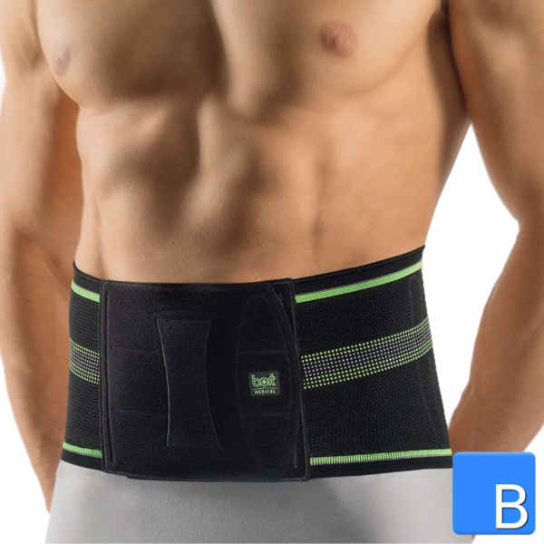 Bort StabiloBasic Sport Rückenbandage Frontansicht mit Klettverschluss