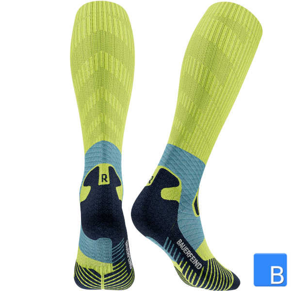 Trail Run Compression Socks Men Lime Rückseite und Ferse