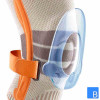 Outdoor Knee Support Kniebandage, Detail Omegapelotte zur Führung der Kniescheibe