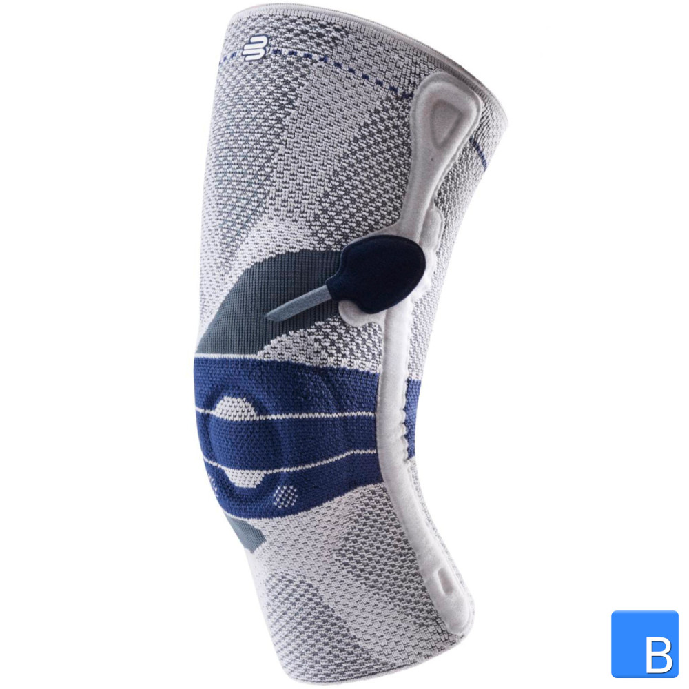 GenuTrain P3 Kniebandage - isolierter Blick auf den Korrekturzügel zur Stabilisierung der Kniescheibe