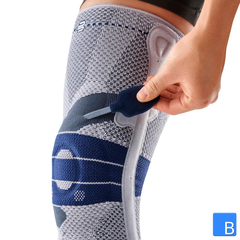 GenuTrain P3 Kniebandage - Anwendung des Korrekturzügels