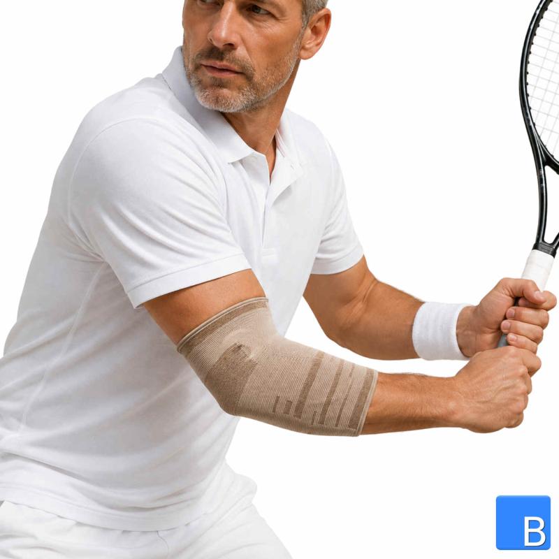 Bort Activemed Ellenbogenbandage in beige, beim Tennis