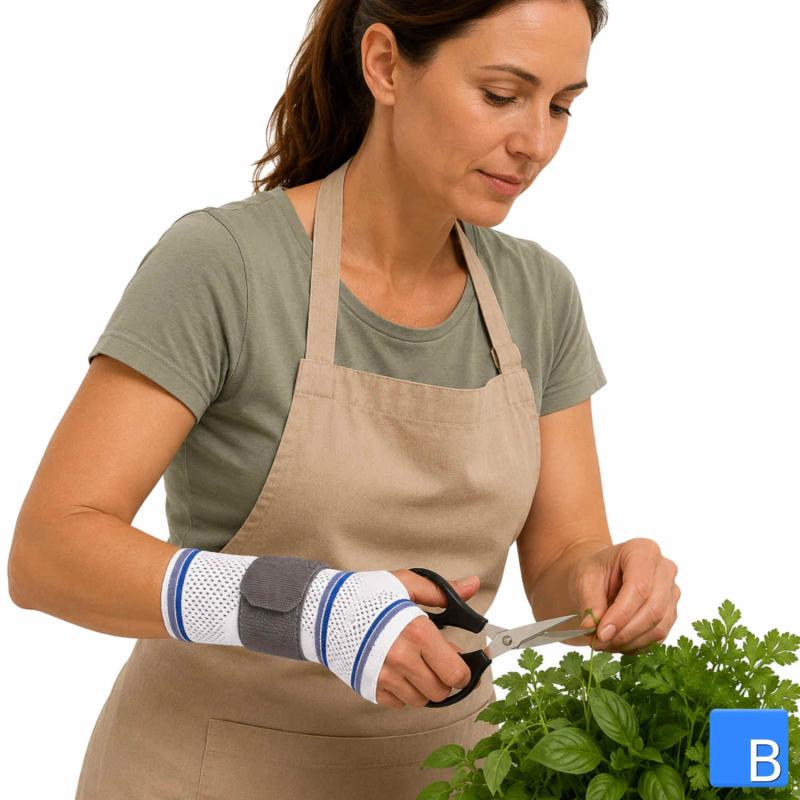 Bort ManuBasic Handgelenkbandage Anwendung Gartenarbeit