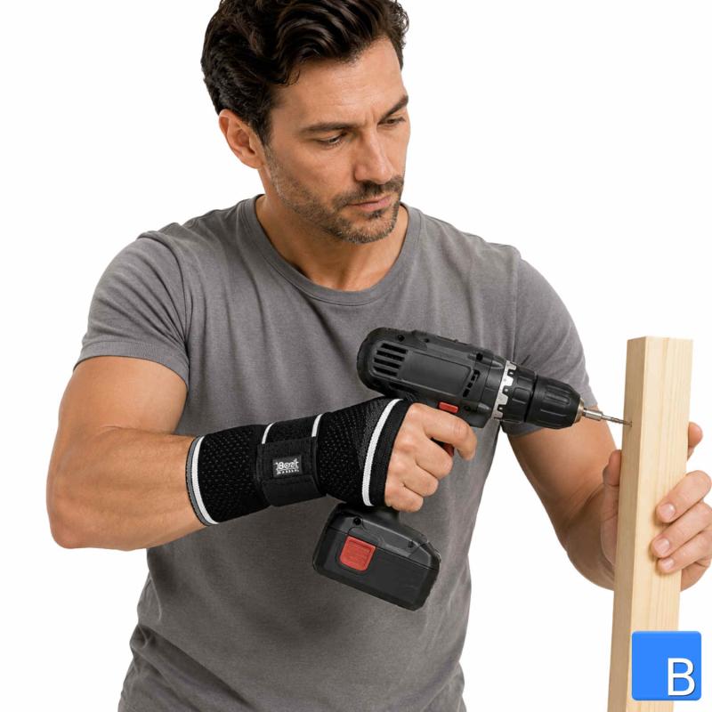 Bort ManuBasic Handgelenkbandage bei der Arbeit