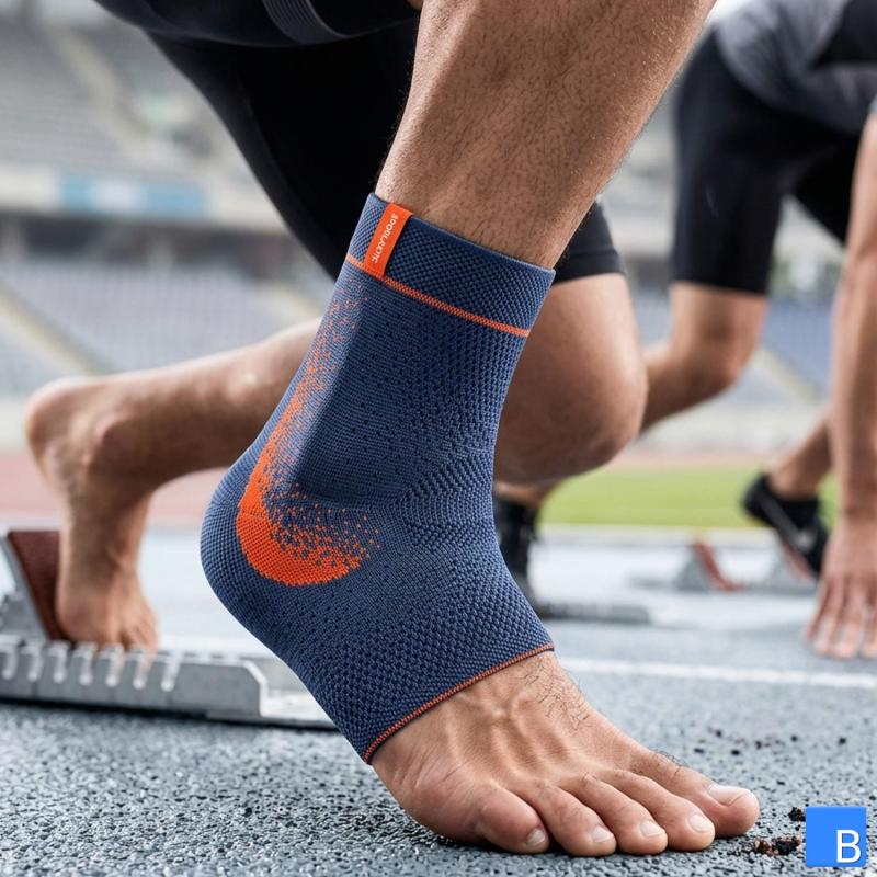 Malleo-HiT Supreme Knöchelbandage Anwendung im Sport, blau